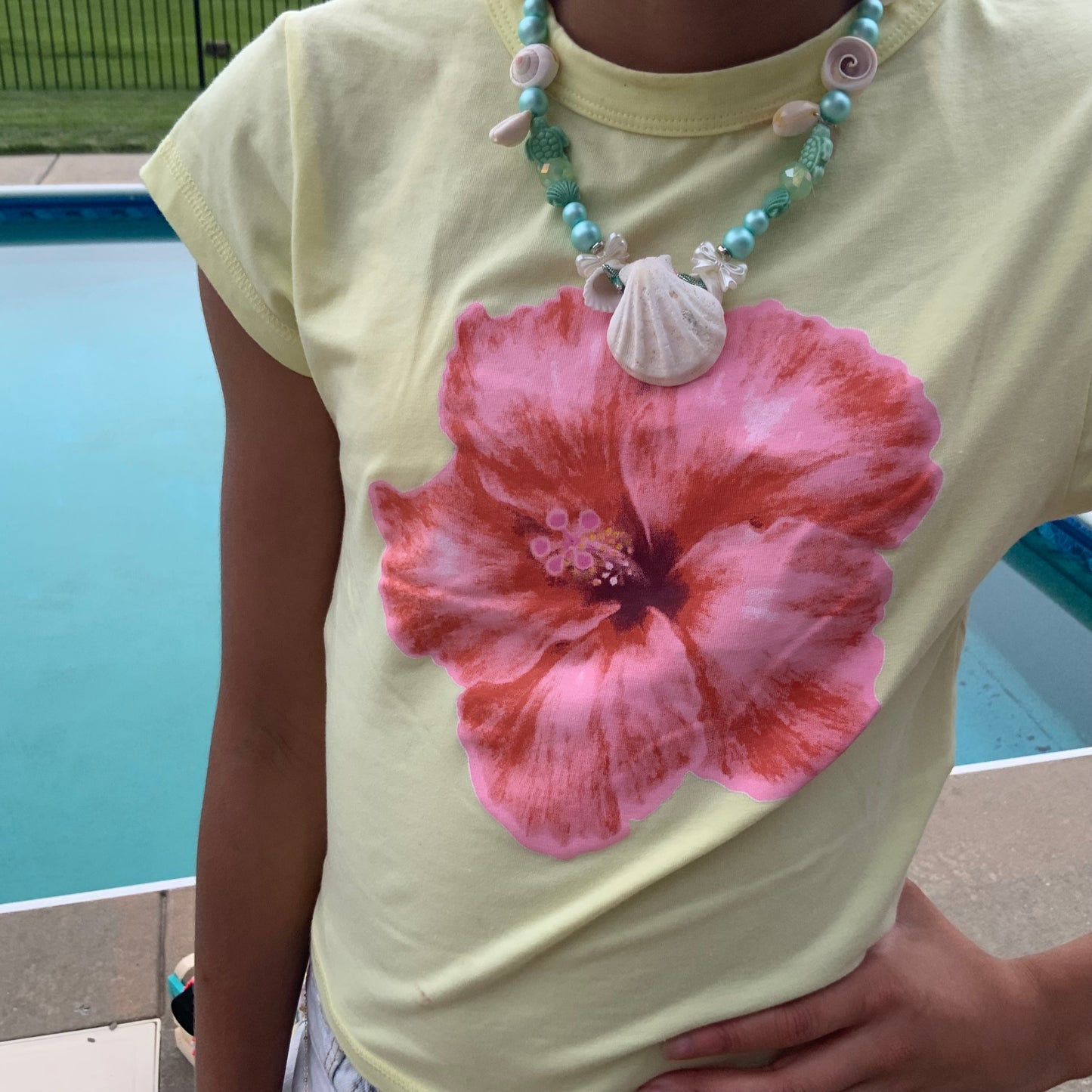 Teal tidal wave necklace