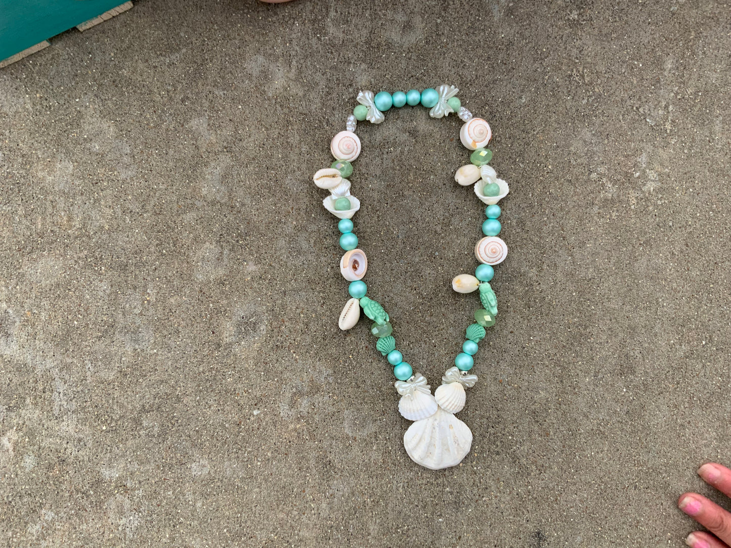 Teal tidal wave necklace